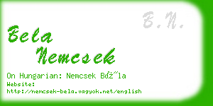 bela nemcsek business card